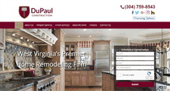 Desktop Screenshot of dupaulconstruction.com